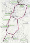 Annotated map of the Ashover area, Derbyshire, England